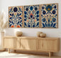 Trendy Blue Flowers Modern Wooden Frame Set - 2025 Wall Frame Collection