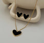 Golden Black Heart Set – Elegant Gold Necklace with Black Heart Pendant