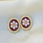 Elegant Pearl Flower Mehroon Studs – A Perfect Match